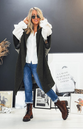 Kaki TOBIAS long cardigan...