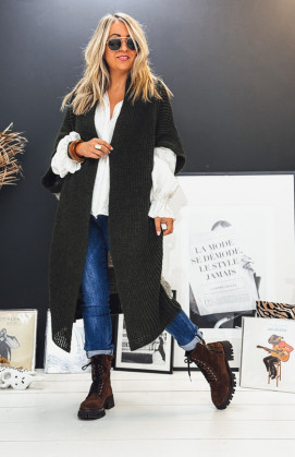 Gilet TOBIAS long manches courtes kaki