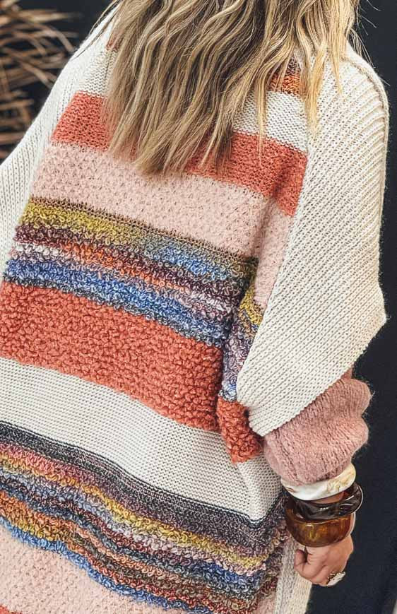 Gilet TOBIAS long manches courtes beige clair
