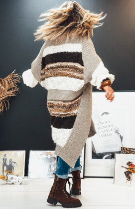 Taupe TOBIAS long cardigan...