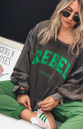 Sweat REBEL noir vintage