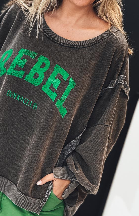 Sweat REBEL noir vintage