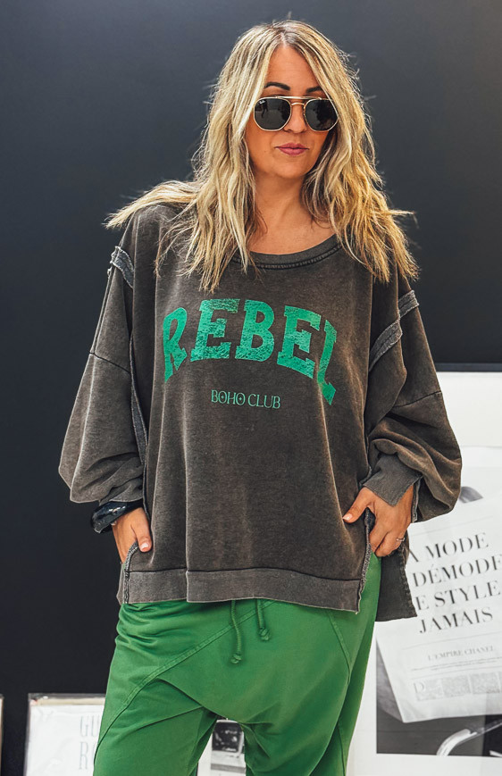 Sweat REBEL noir vintage