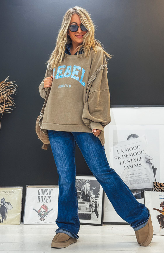 Sweat REBEL taupe vintage