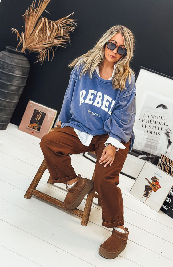 Sweat REBEL bleu vintage