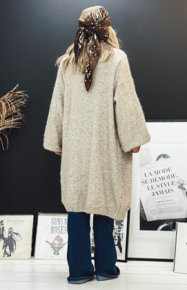 Beige EDWARD long cardigan