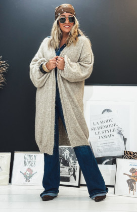 Beige EDWARD long cardigan