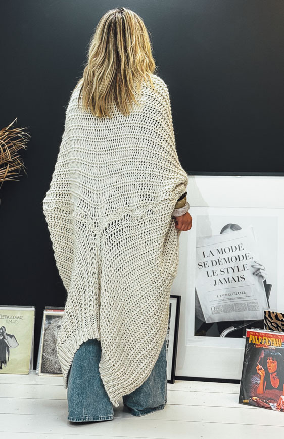 Cream GINO long cardigan