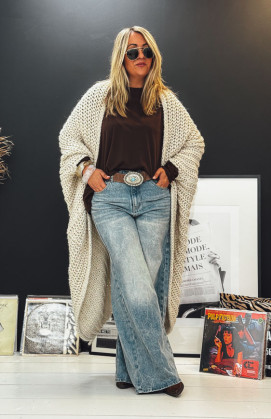 Cream GINO long cardigan
