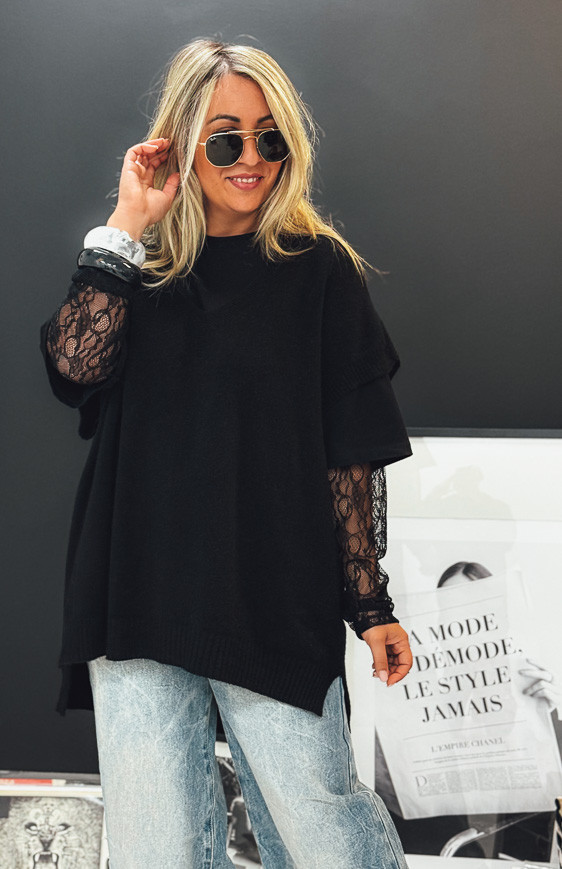 Black MERDERIC short-sleeved sweater