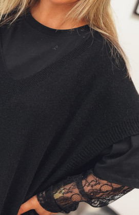 Black MERDERIC short-sleeved sweater