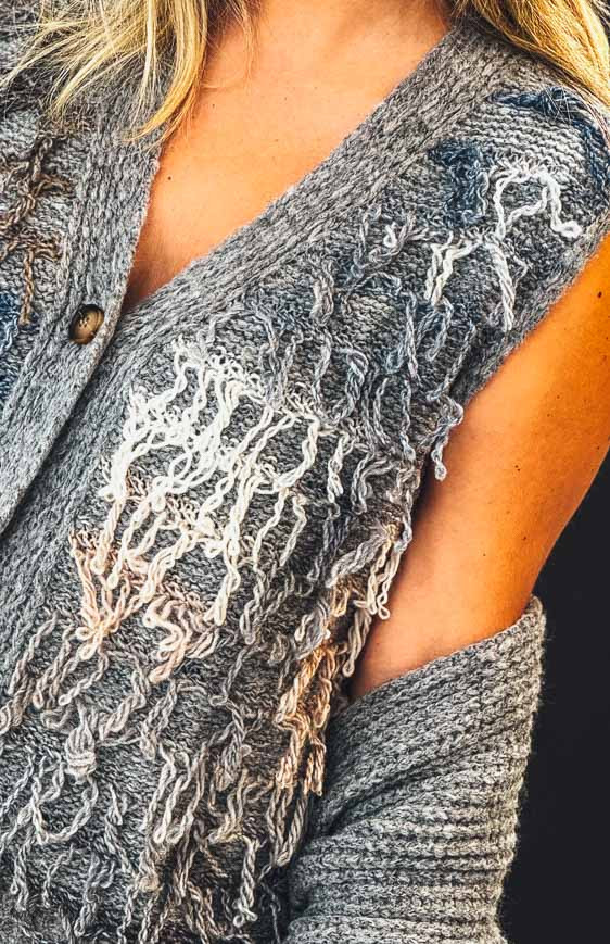 Grey MARTIN short sleeveless cardigan