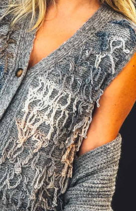 Grey MARTIN short sleeveless cardigan