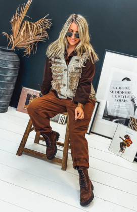 Taupe MARTIN short sleeveless cardigan