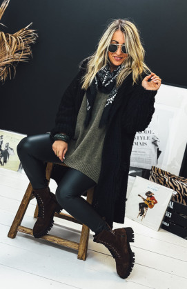 Black NAZARIO mid-length cardigan