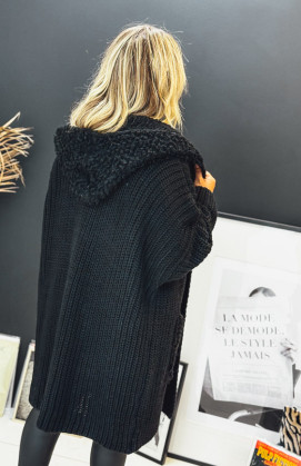 Gilet NAZARIO mi-long noir