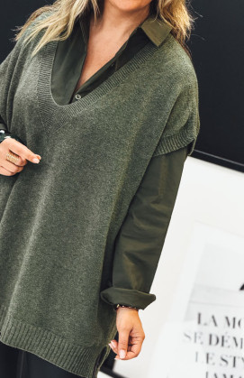 Kaki MERDERIC short-sleeved sweater