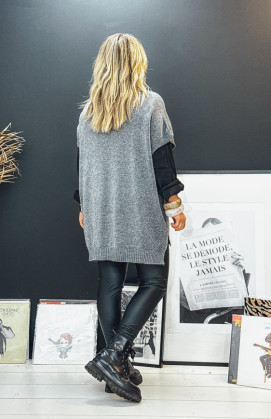 Dark grey MERDERIC short-sleeved sweater