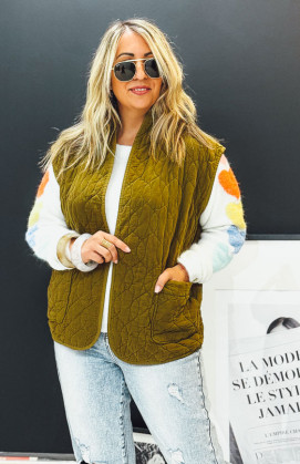 Veste BRUNELLA sans manches tabac
