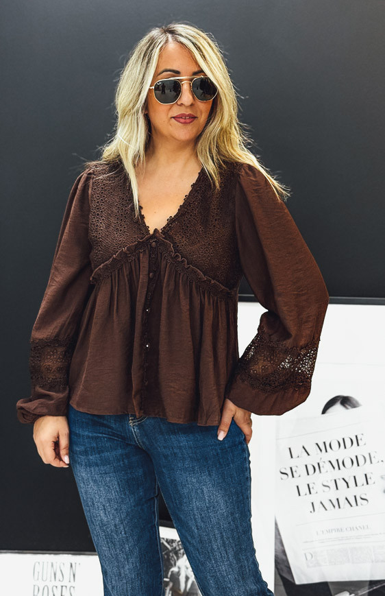 Blouse CASSIDY chocolat