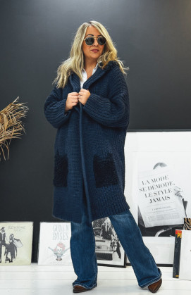 Gilet NAZARIO mi-long bleu...