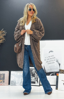 Gilet EDWARD long chocolat