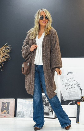 Gilet EDWARD long chocolat