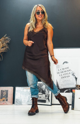 Chocolate AURORA strappy tunic