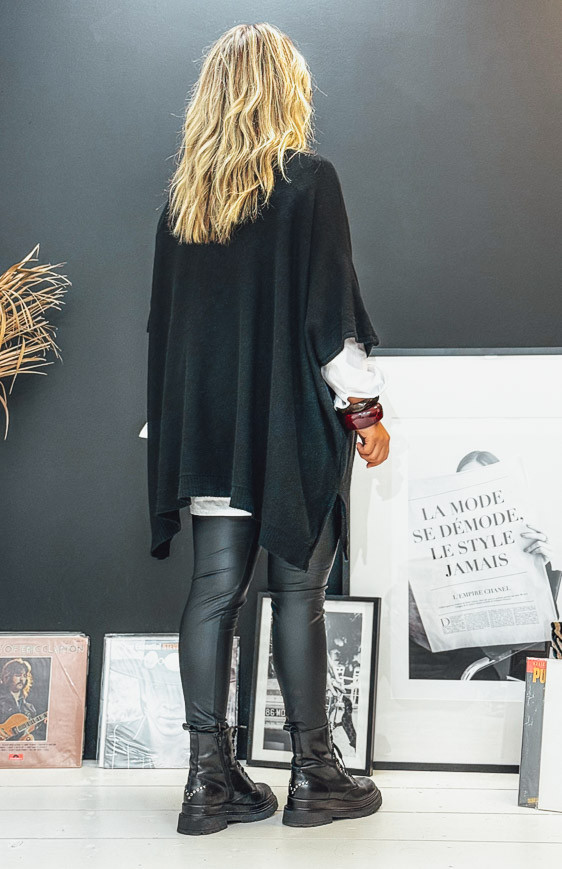 Pull KRISS long manches 3/4 noir