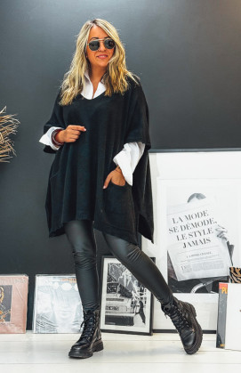 Black KRISS long 3/4 sleeves sweater