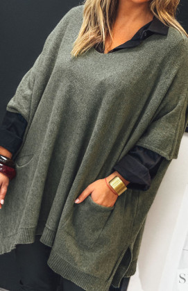 Kaki KRISS long 3/4 sleeves sweater