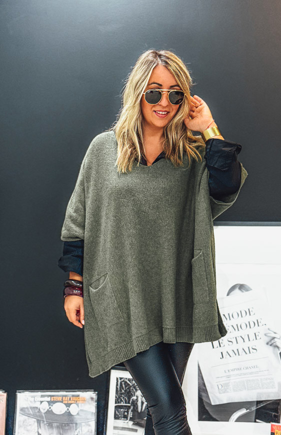 Pull KRISS long manches 3/4 kaki