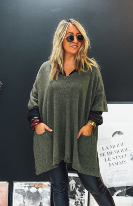 Kaki KRISS long 3/4 sleeves sweater