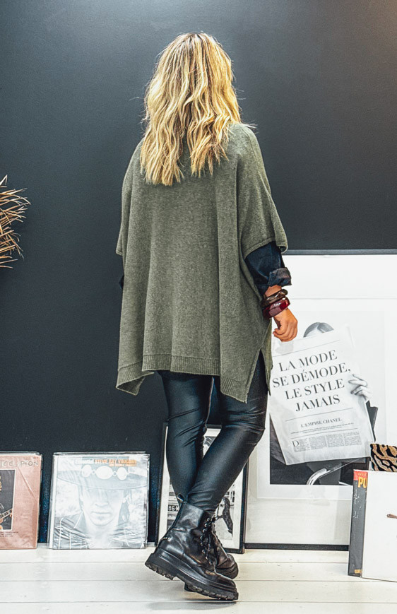 Kaki KRISS long 3/4 sleeves sweater