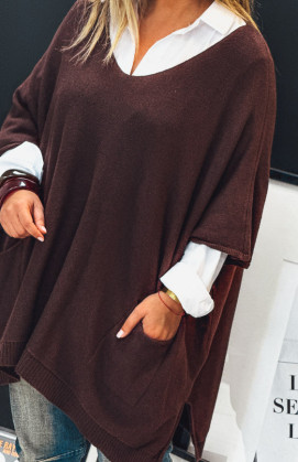 KRISS long 3/4 sleeves chocolate sweater