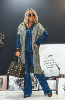 Gilet WOODSTOCK long manches courtes kaki