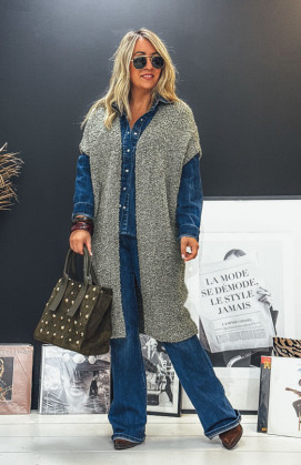 Gilet WOODSTOCK long manches courtes kaki