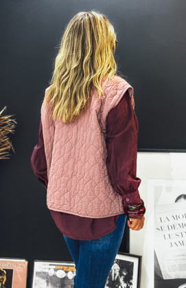 Veste BRUNELLA sans manches vieux rose