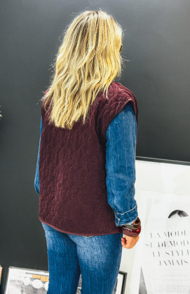 Aubergine BRUNELLA sleeveless jacket