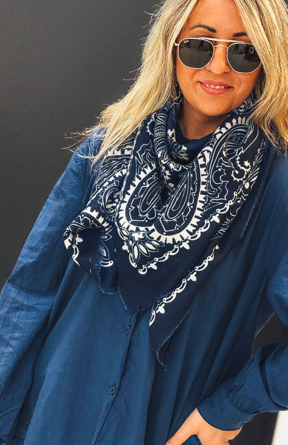 Foulard JOPLIN bleu marine