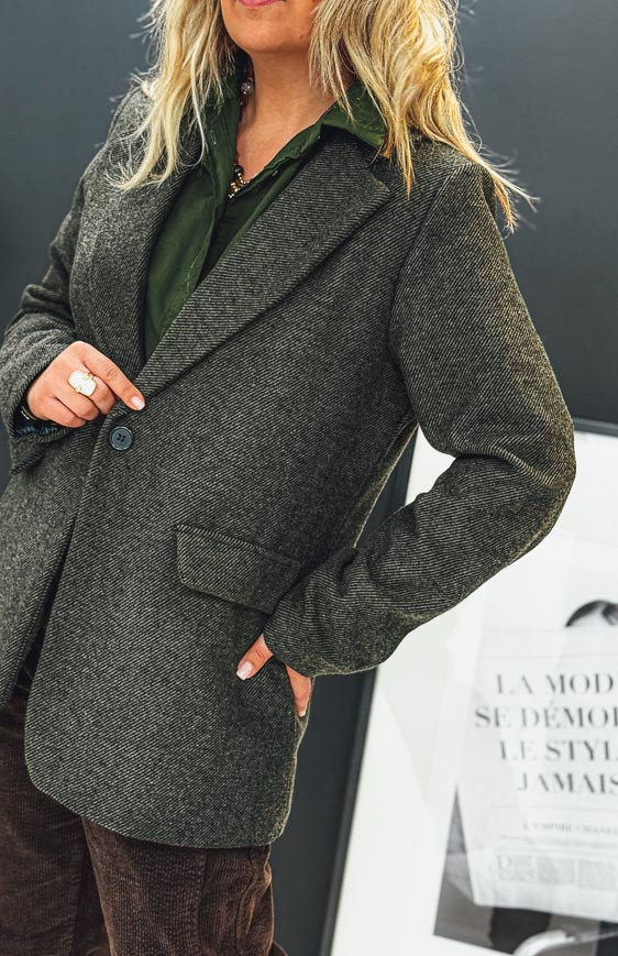 veste blazer LUCIANO vert foncé