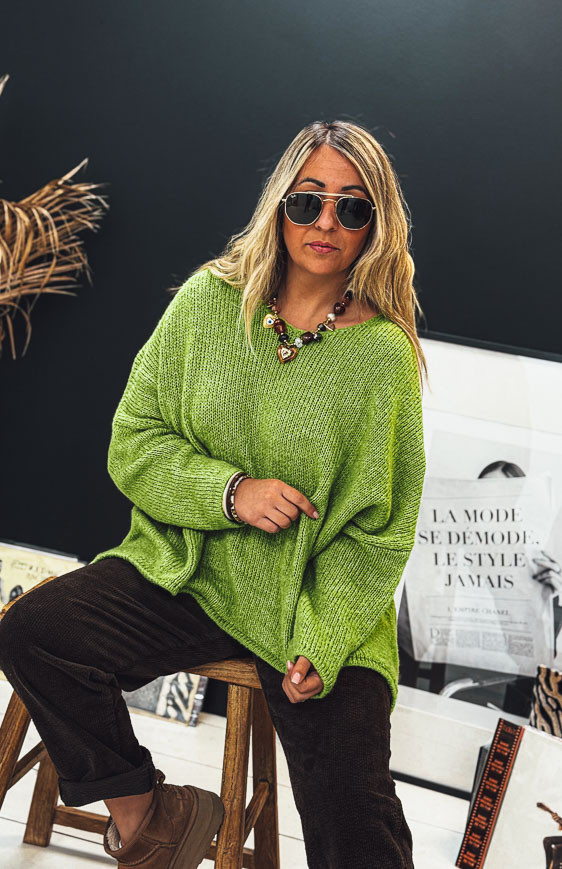 Light green EDMOND long sweater