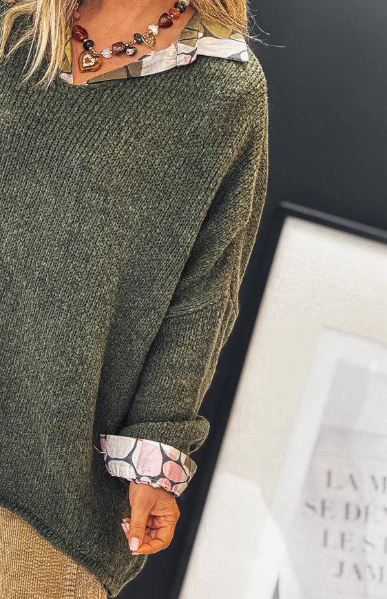 Kaki EDMOND long sweater