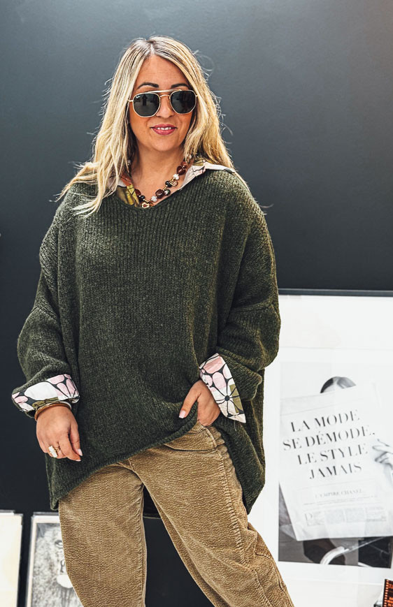 Kaki EDMOND long sweater