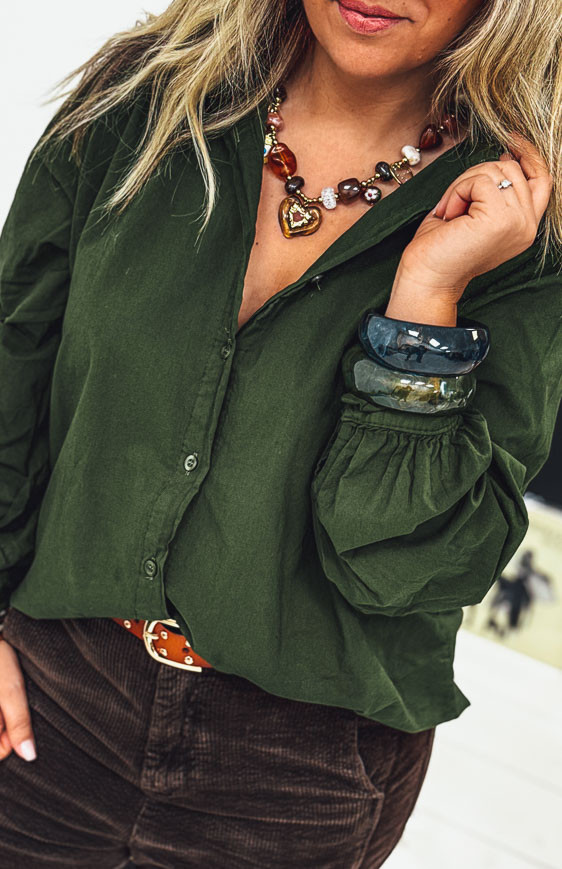 Chemise ROSINE vert olive