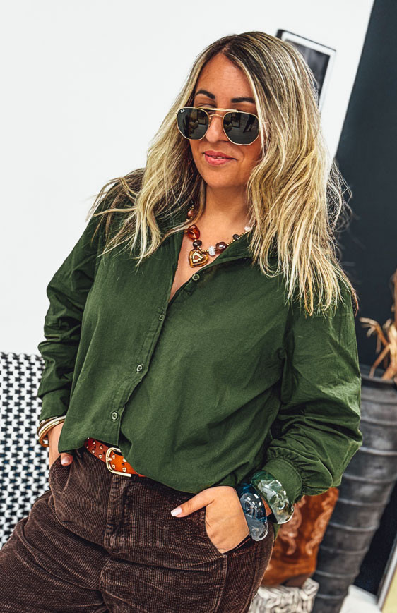 Chemise ROSINE vert olive