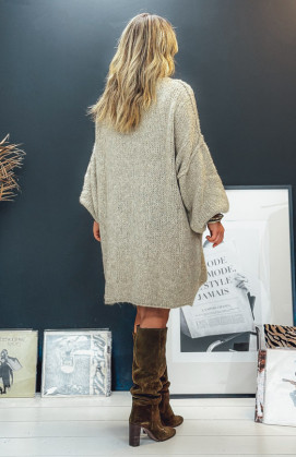 Robe pull AXELLE taupe