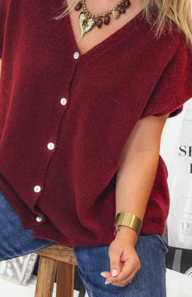 Gilet MARC manches courtes bordeaux