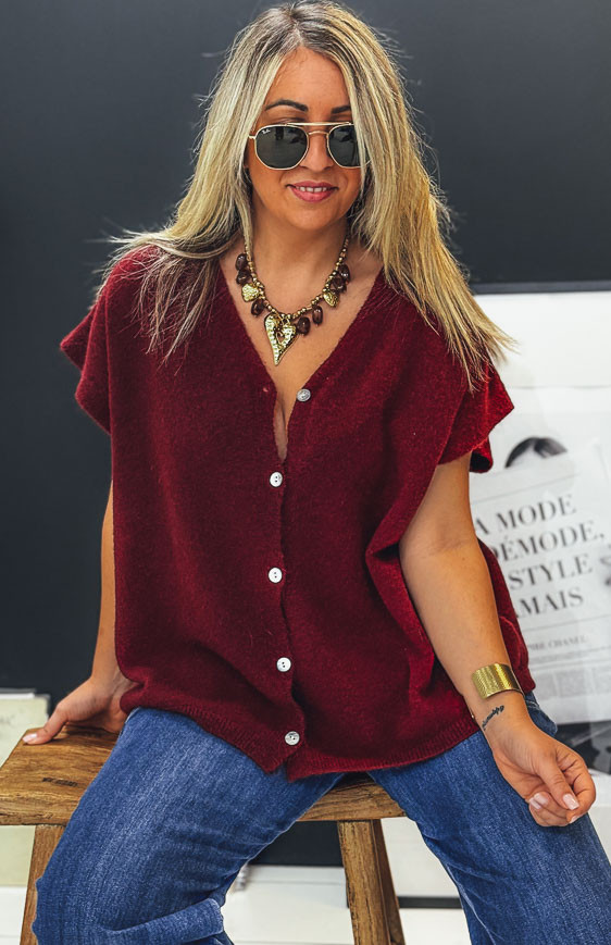 Bordeaux MARC short-sleeved waistcoat