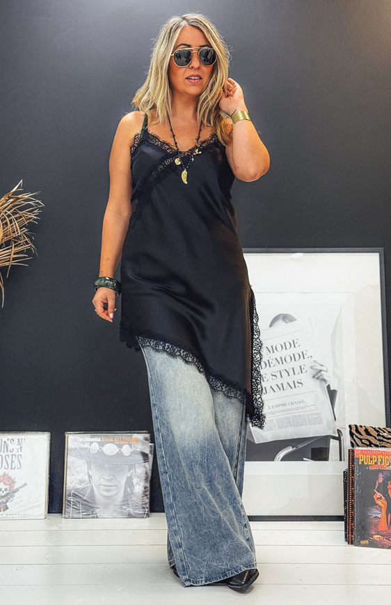 Black AURORA strappy tunic